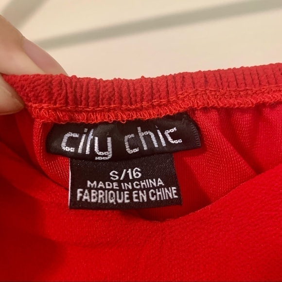 City Chic True Romance Tiered Ruffle Dress in Red‎ sz S/16 - Picture 3 of 4